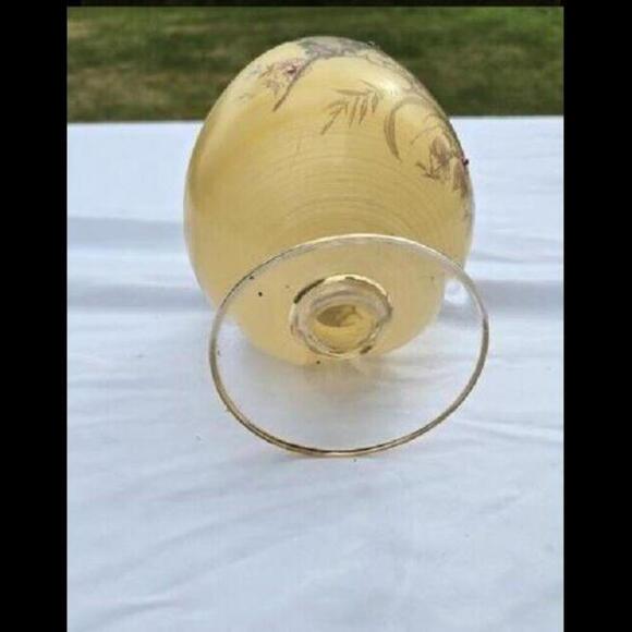 Butterfly Egyptian Glass Egg On Stand Gemstones Yellow Hand blown Hand Crafted - Picture 5 of 6